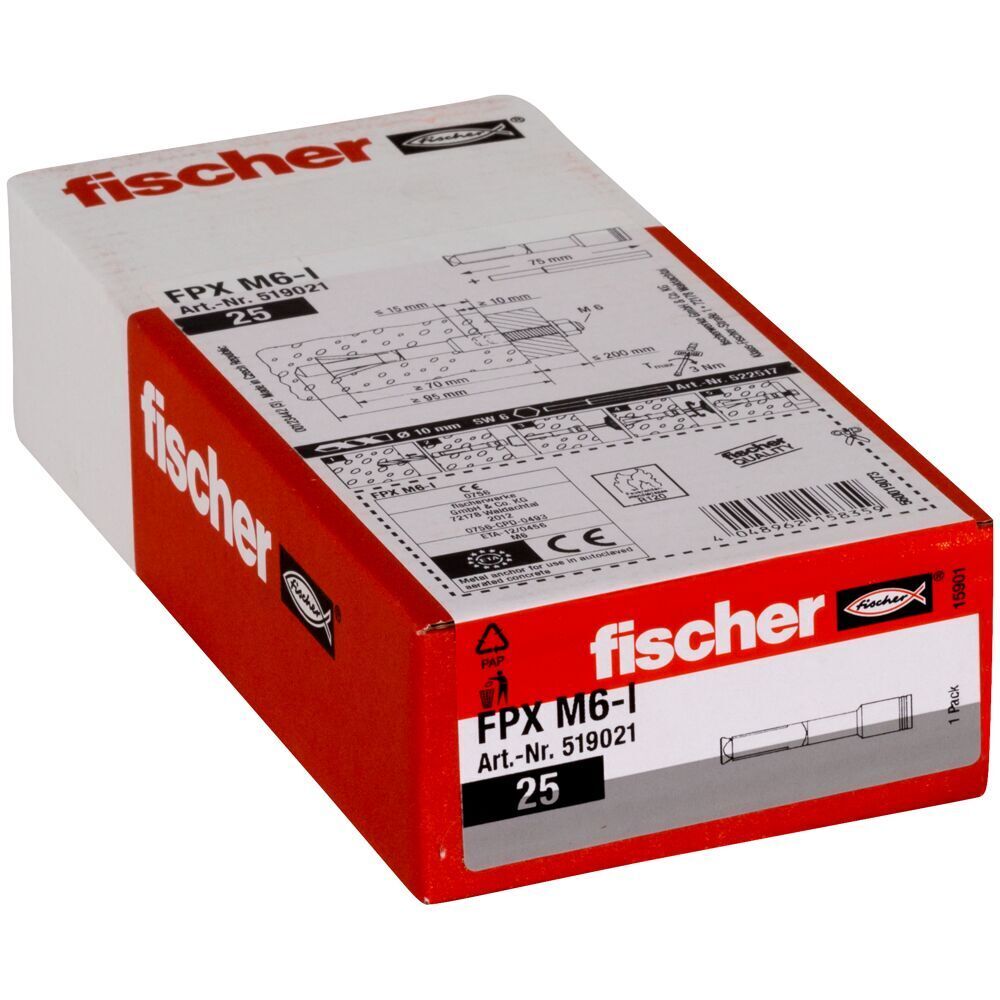 FISCHER Porenbetonanker FPX M6-l M8-l M10-I Gasbetonstein Dübel Ytongdübel