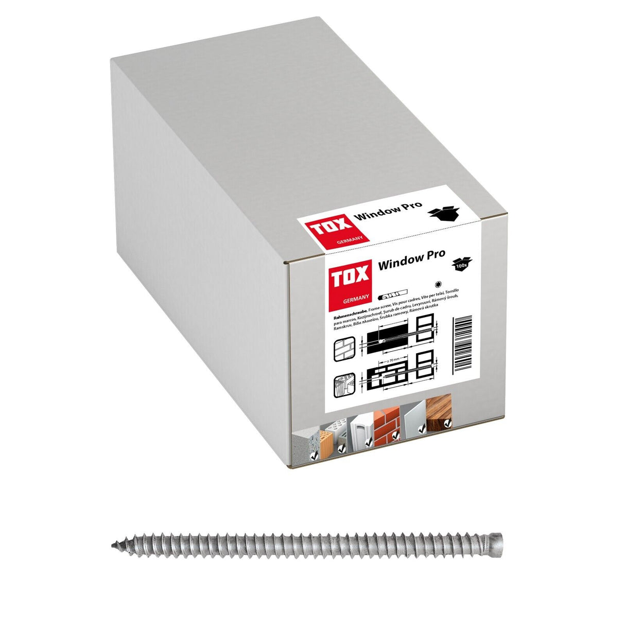 TOX Window Pro Fensterrahmenschraube / Mauerschraube mit Zylinderkopf vz