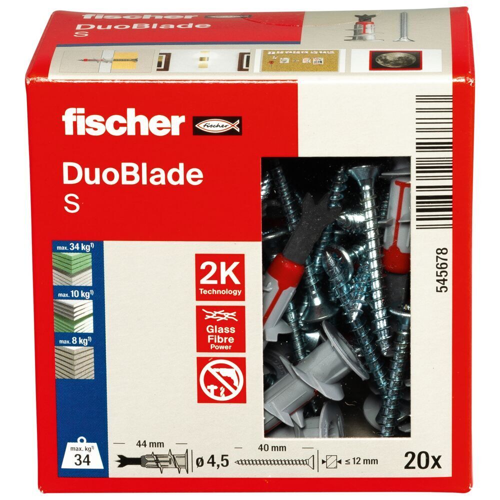 Fischer DuoBlade Gipskartondübel Hohlraumdübel für Plattenbaustoffe