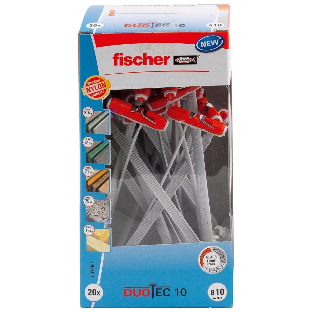 Fischer DuoTec Nylon-Kippdübel Hohlraumdübel Gipskartondübel