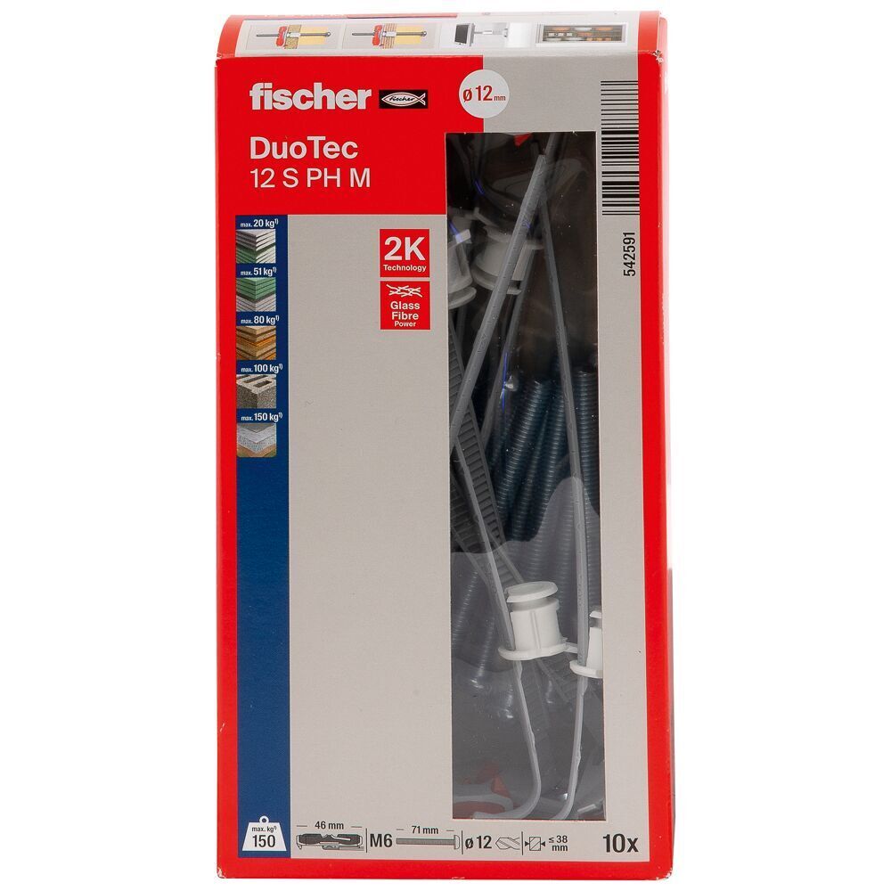 Fischer DuoTec Nylon-Kippdübel Hohlraumdübel Gipskartondübel