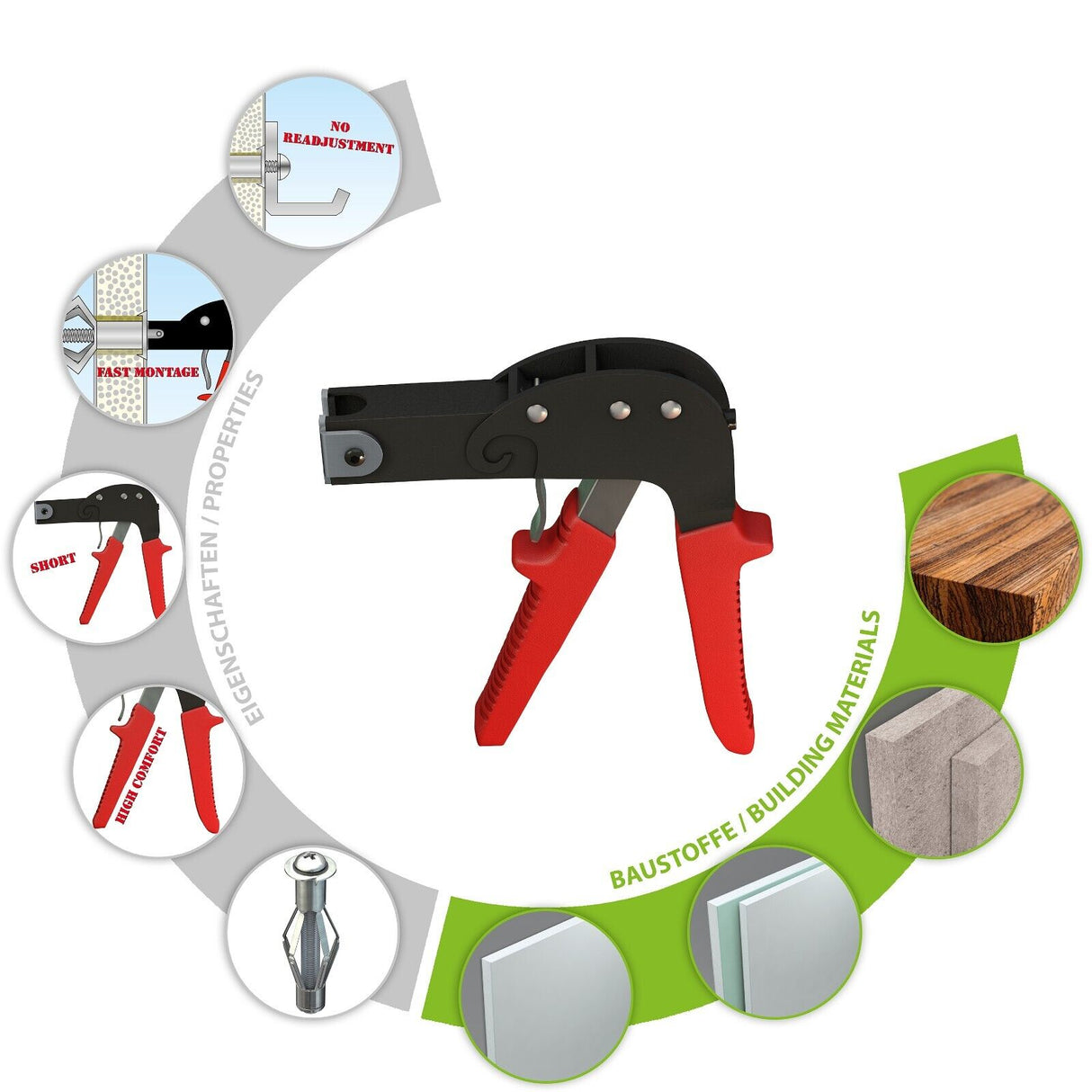 TOX Acrobat Speed-Plus Dübelzange für Metall-Hohlraumdübel