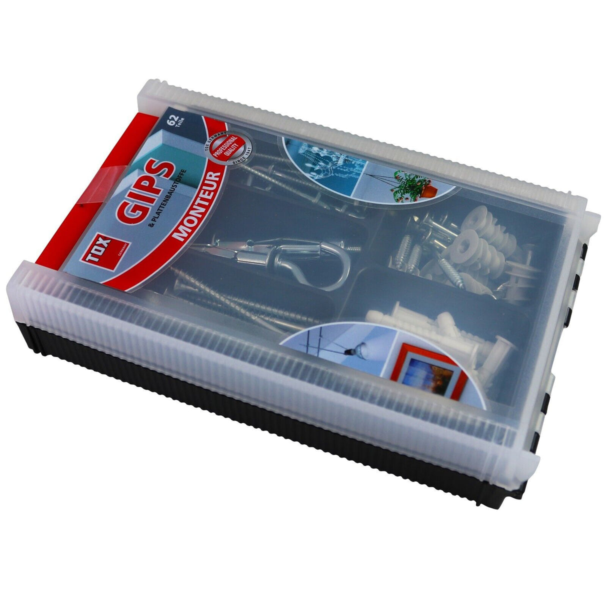 TOX Monteur Gips Dübelset für Plattenbaustoffe mit Schrauben 132 tlg.
