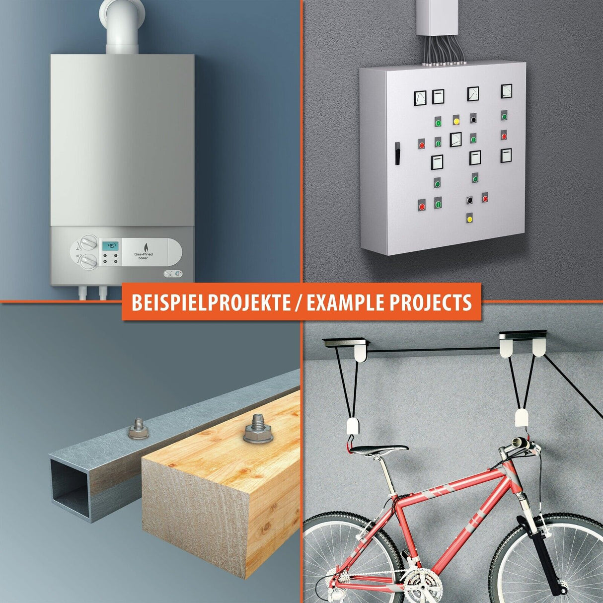 TOX Control metrischer Langdübel mit Sechskantschraube