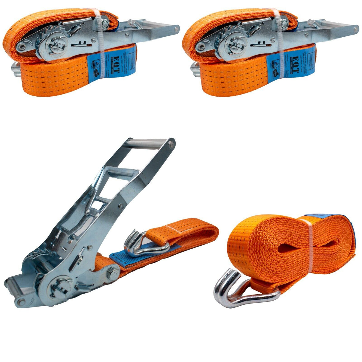EQT 2 Stück Spanngurt Zurrgurte Langhebelratsche 6m 5t TÜV/GS zweiteilig 5000 Kg