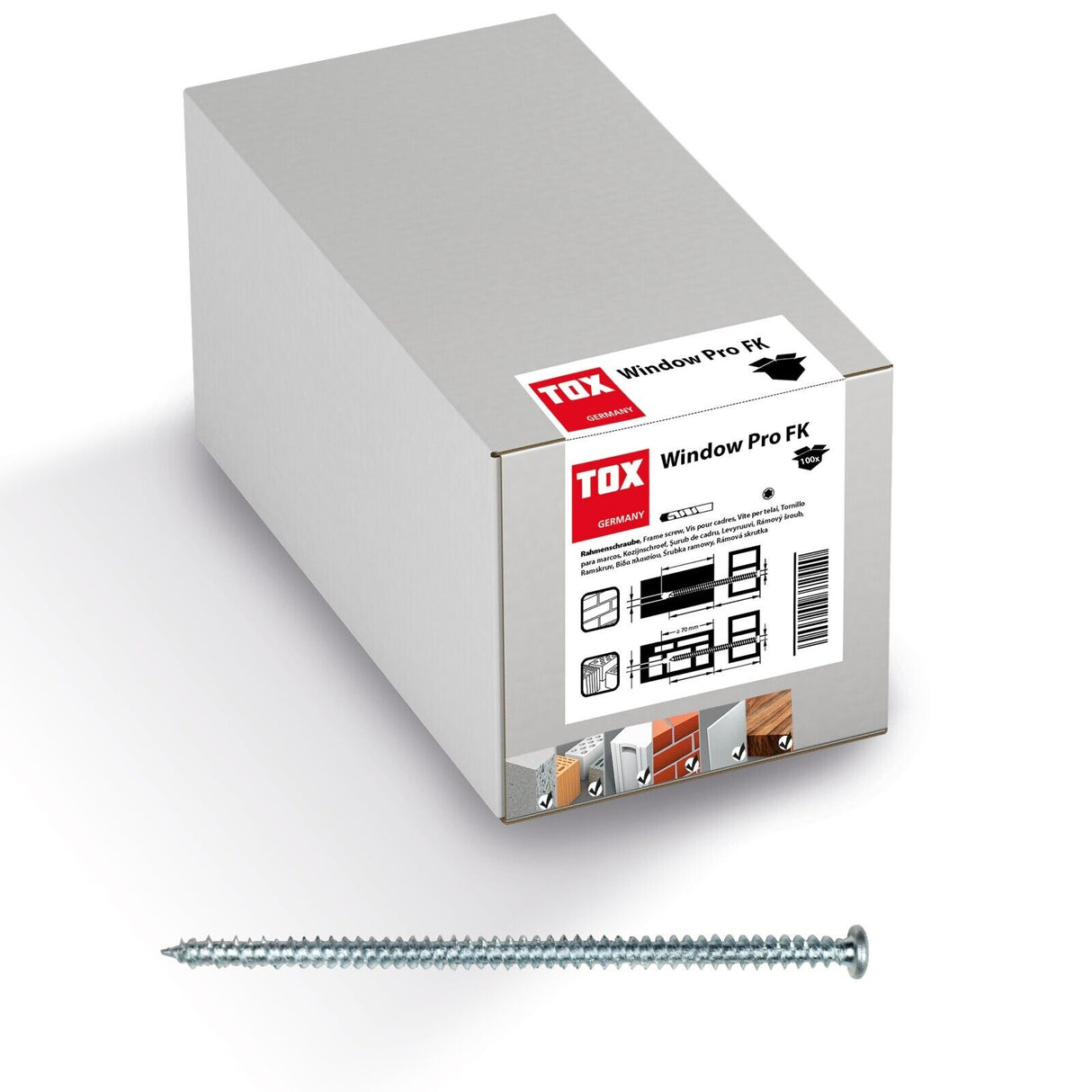 TOX Window Pro FK Fensterrahmenschraube / Mauerschraube mit Pan Head vz.