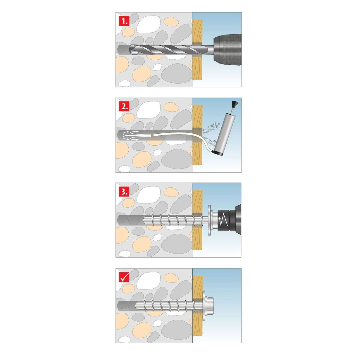 TOX Sumo Max 1 KB-U Betonschraube mit Sechskantkopf mit Bauscheibe Stahl vz.