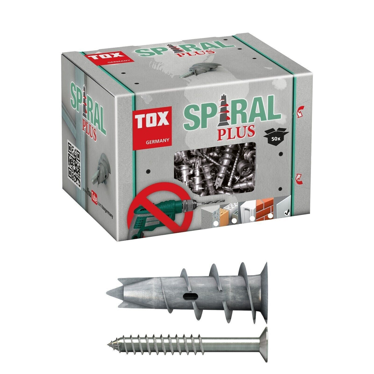 TOX Spiral Plus 37-4 Gipskartondübel Metalldübel inkl. Schrauben KT 068101041