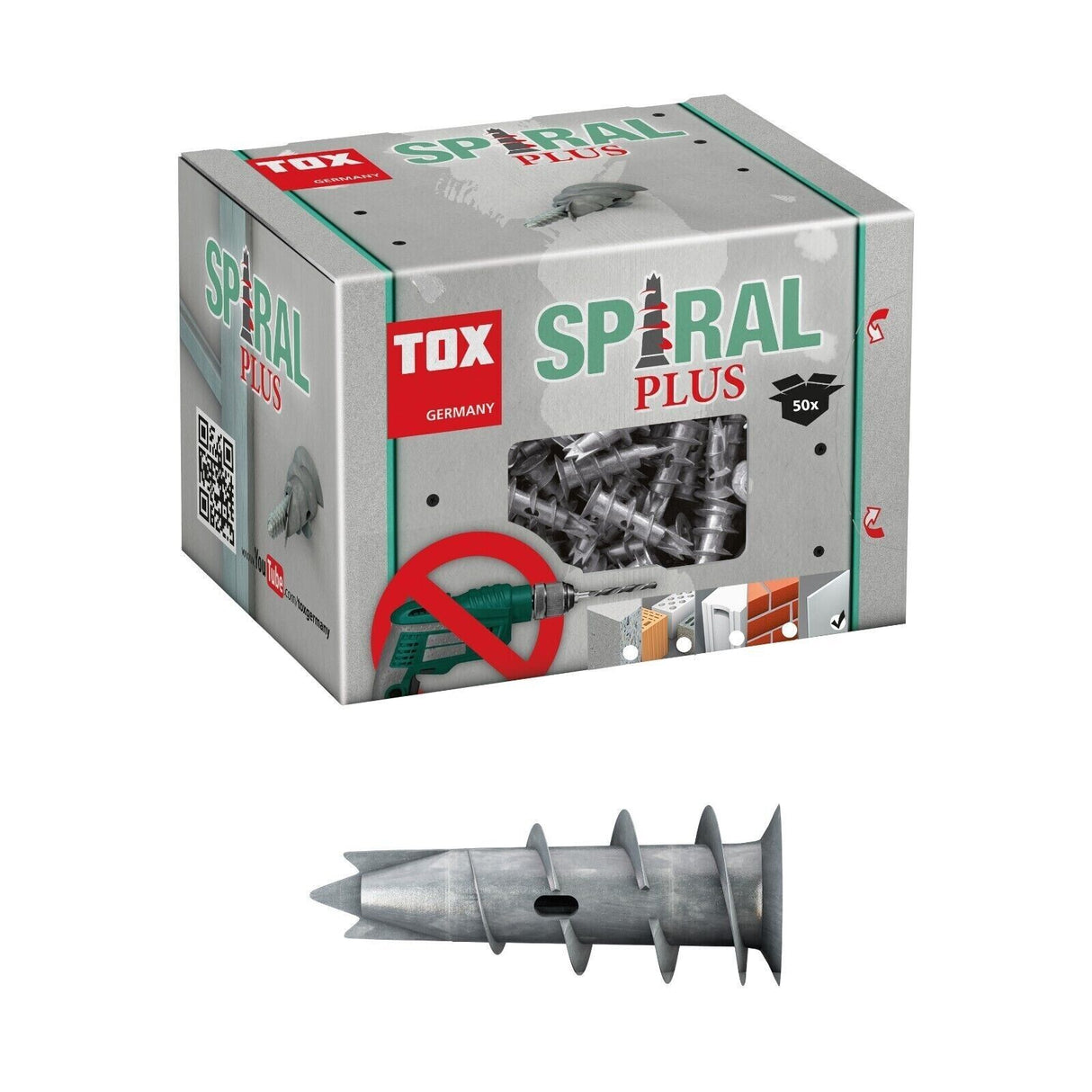 Tox Spiral Plus 37 Gipskarton Rigipsdübel aus Metall 068100021