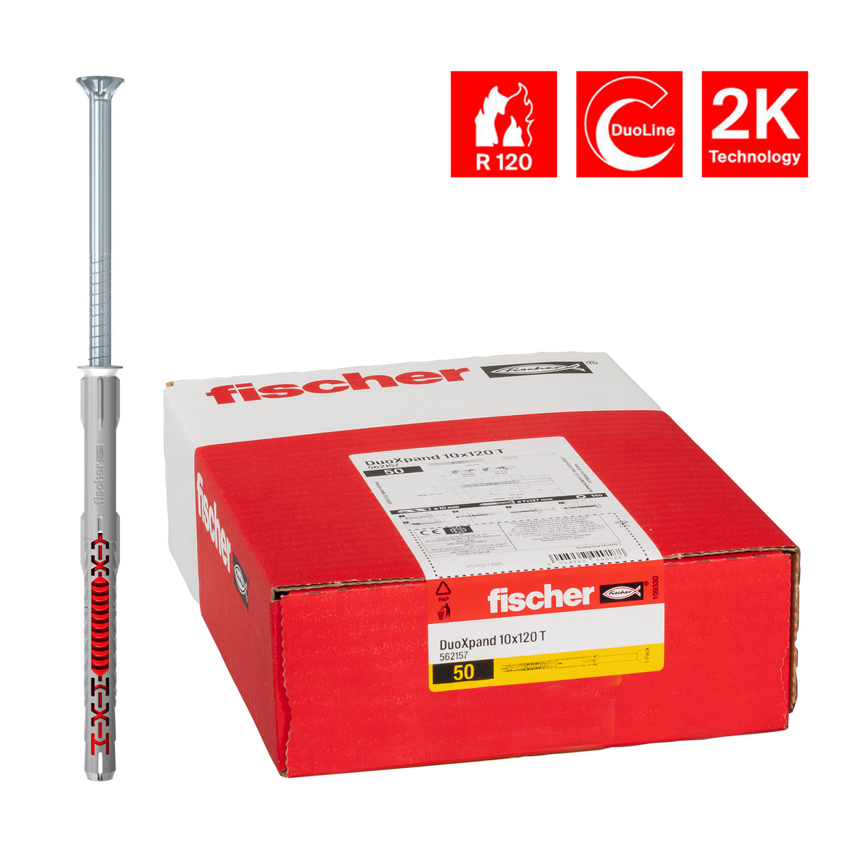 Fischer Langschaftdübel DuoXpand Senkkopf