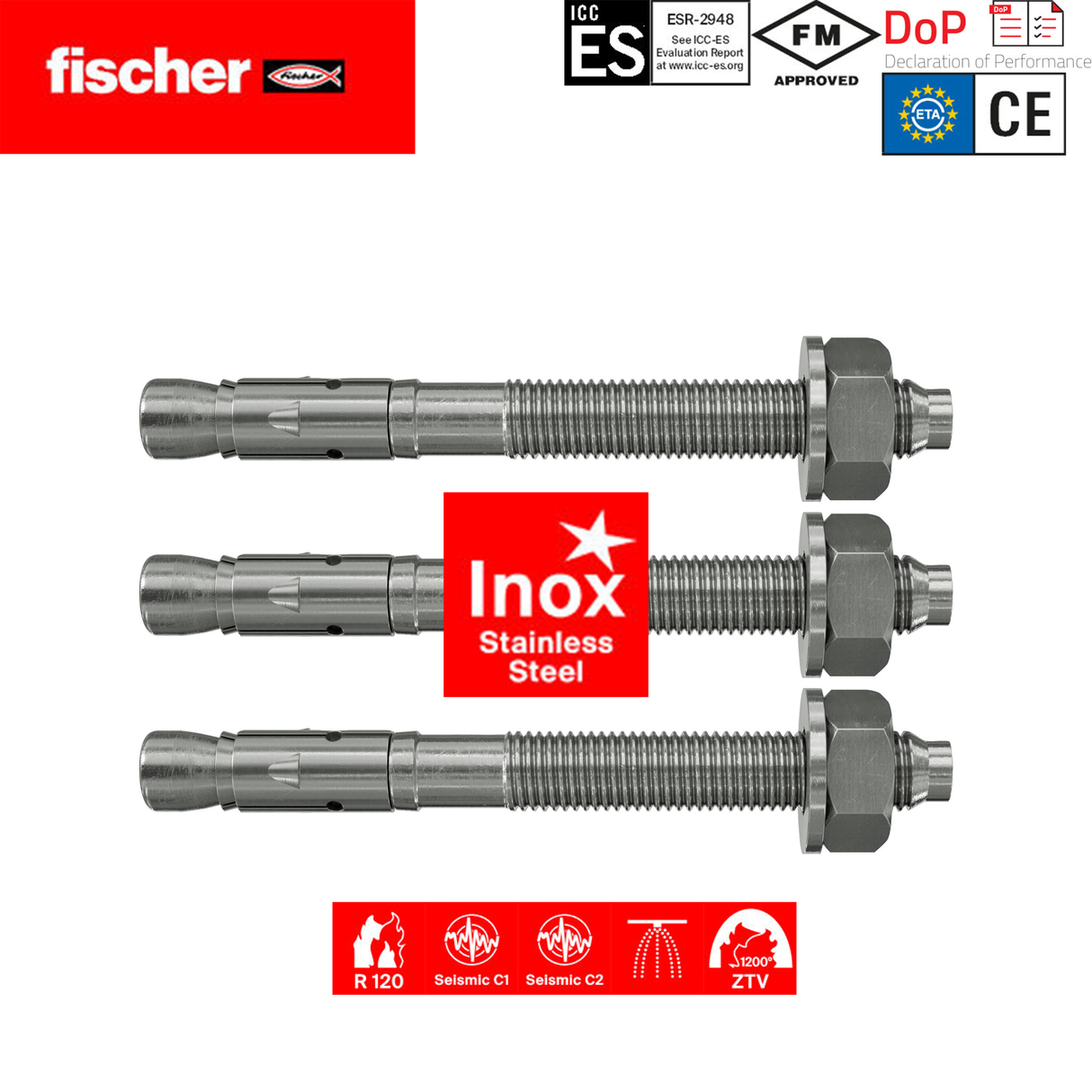 Fischer FAZ II R A4 Edelstahl Bolzenanker V4A