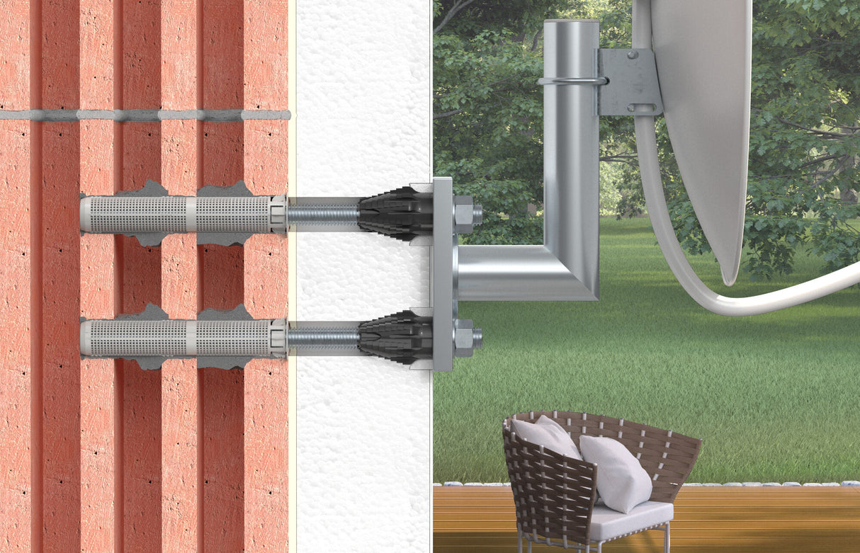Fischer Abstandsmontagesystem TherMax 8, 10 & 12 WDVS Wärmebrückenfreie Montage