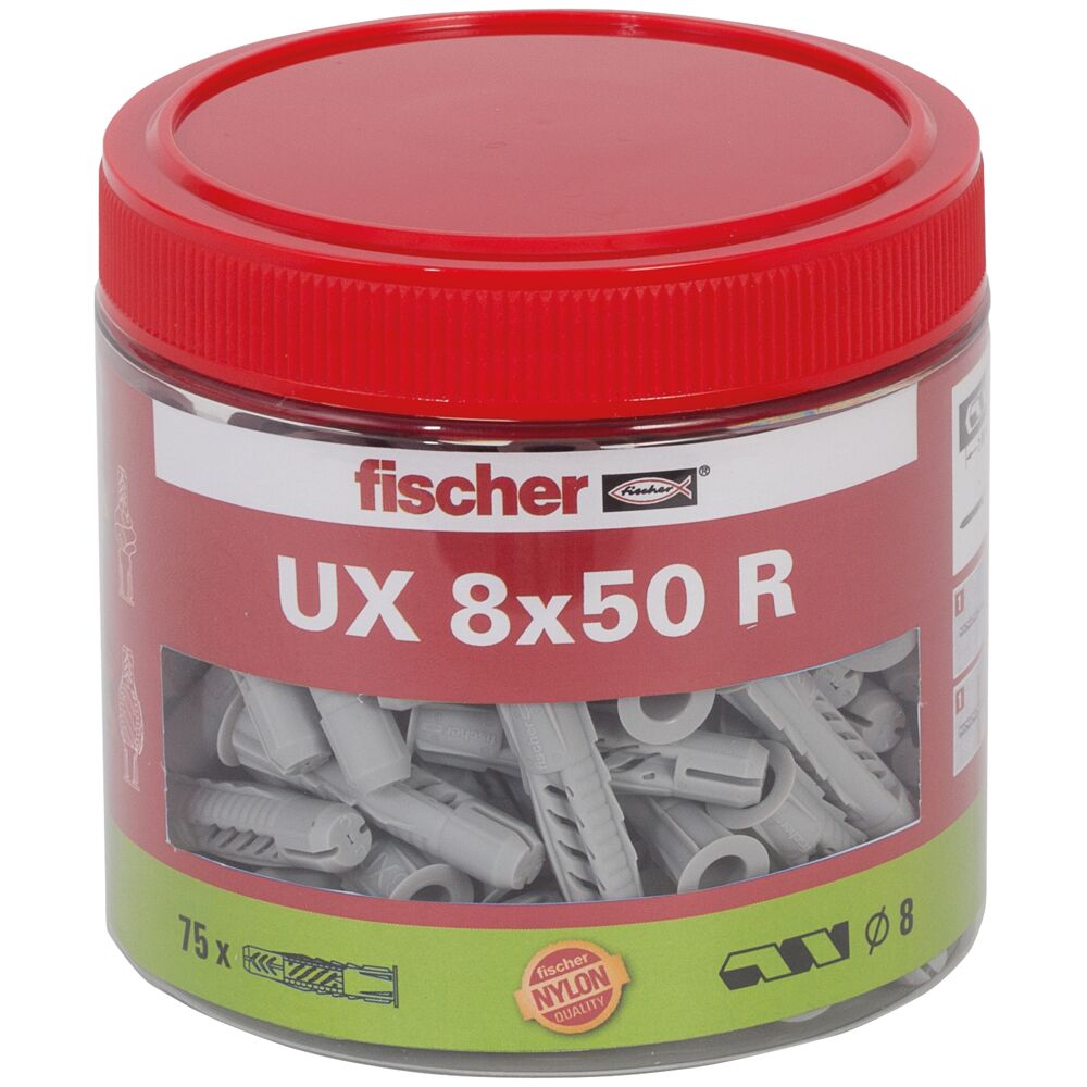 Fischer UX Dübel 6x35 R 8x50 R mm Universaldübel , Hohlraumdübel praktische Dose