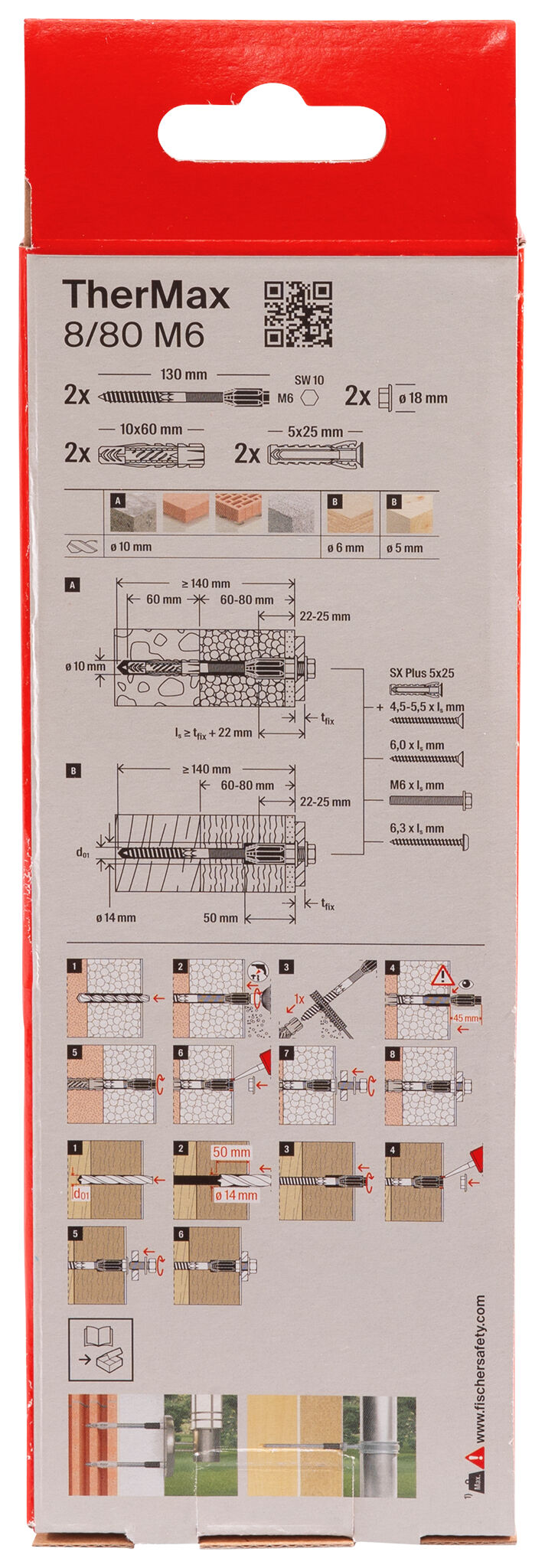 Fischer Abstandsmontagesystem TherMax 8, 10 & 12 WDVS Wärmebrückenfreie Montage