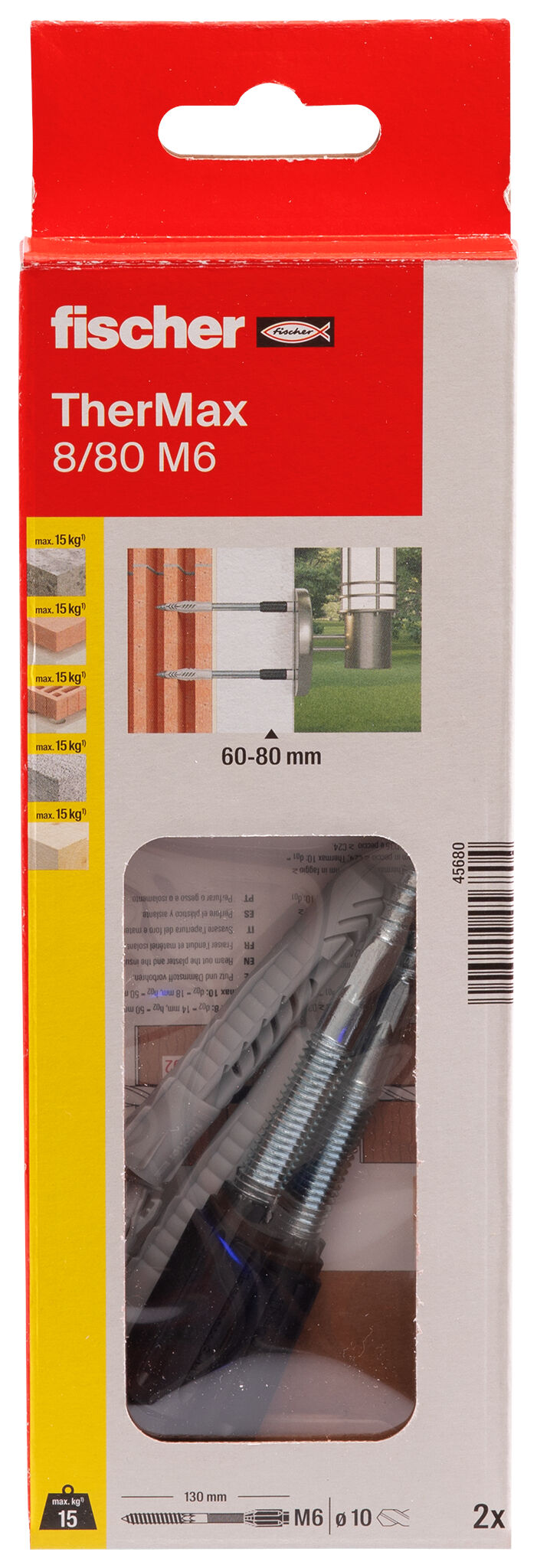 Fischer Abstandsmontagesystem TherMax 8, 10 & 12 WDVS Wärmebrückenfreie Montage