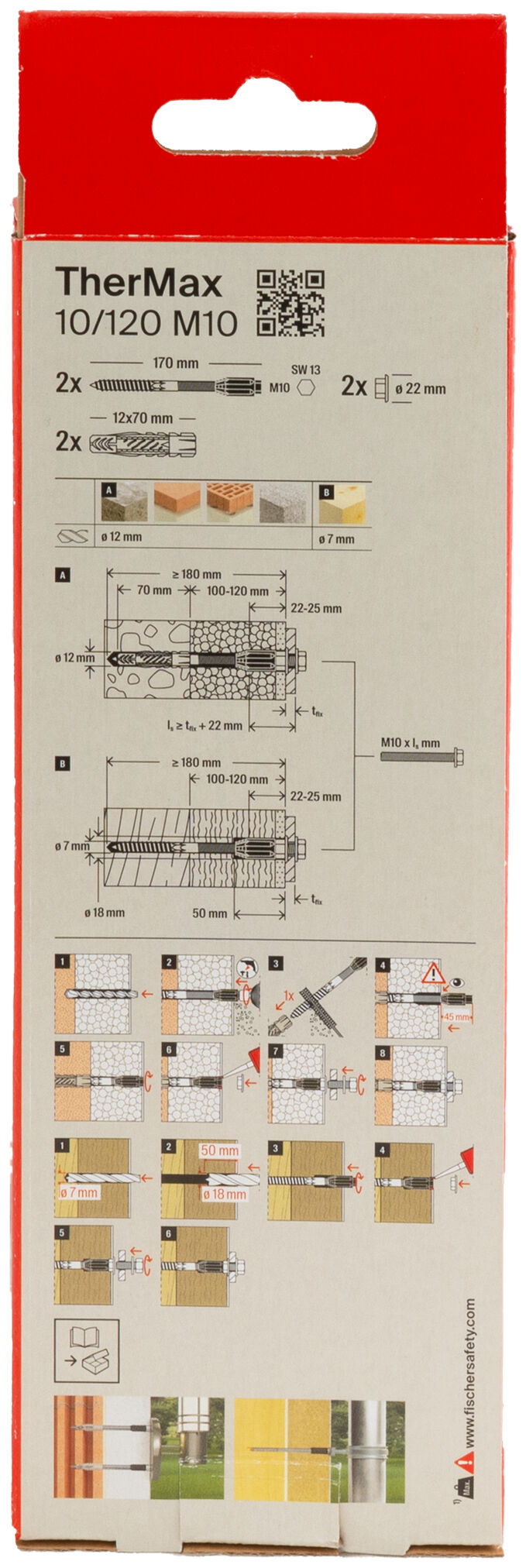 Fischer Abstandsmontagesystem TherMax 8, 10 & 12 WDVS Wärmebrückenfreie Montage
