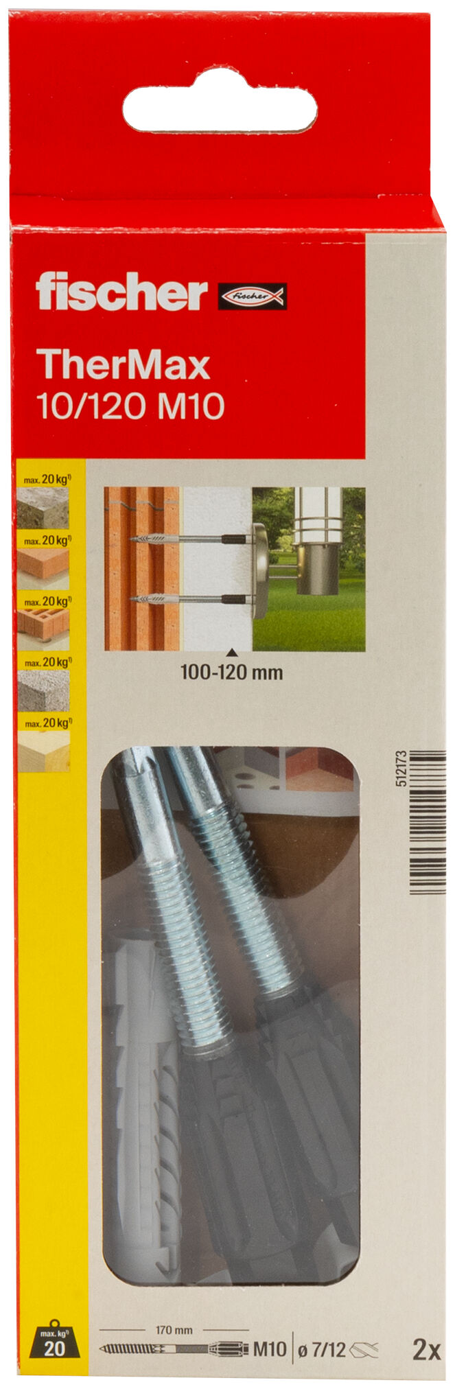 Fischer Abstandsmontagesystem TherMax 8, 10 & 12 WDVS Wärmebrückenfreie Montage