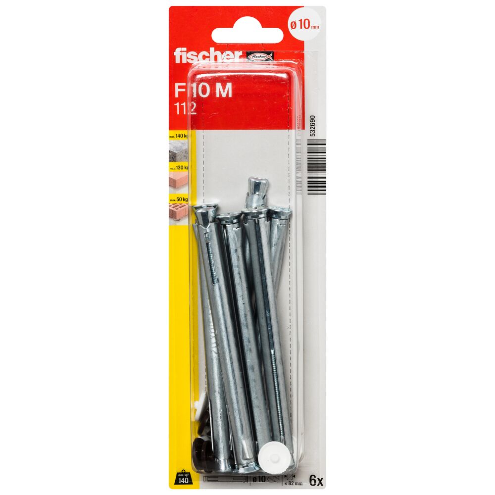 FISCHER Metallrahmendübel F10 Metalldübel Fensterdübel Fensterrahmendübel 10 mm