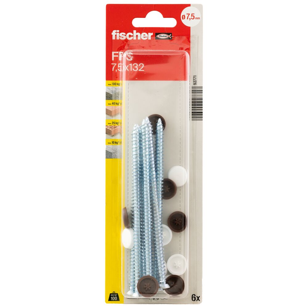 Fischer Fensterrahmenschraube FFS 7,5 x 42-302 mm mit TX Senkkopf 100 Stk.
