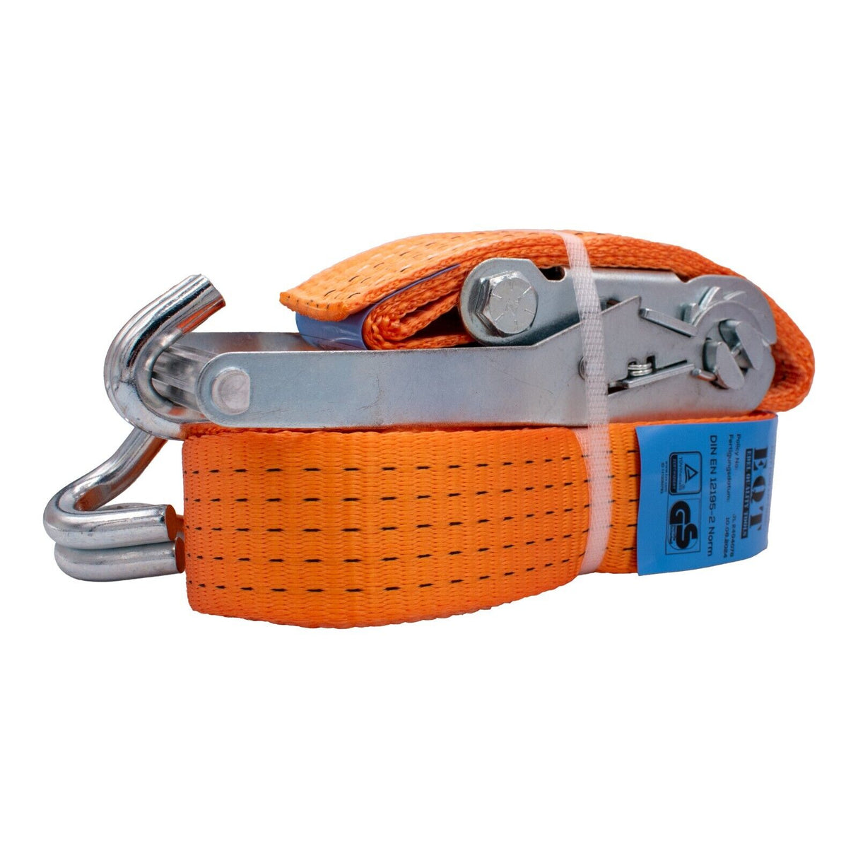 EQT 4 Stück 5000kg 6m Spanngurte mit Ratsche und Haken zweiteilig DIN EN 12195-2