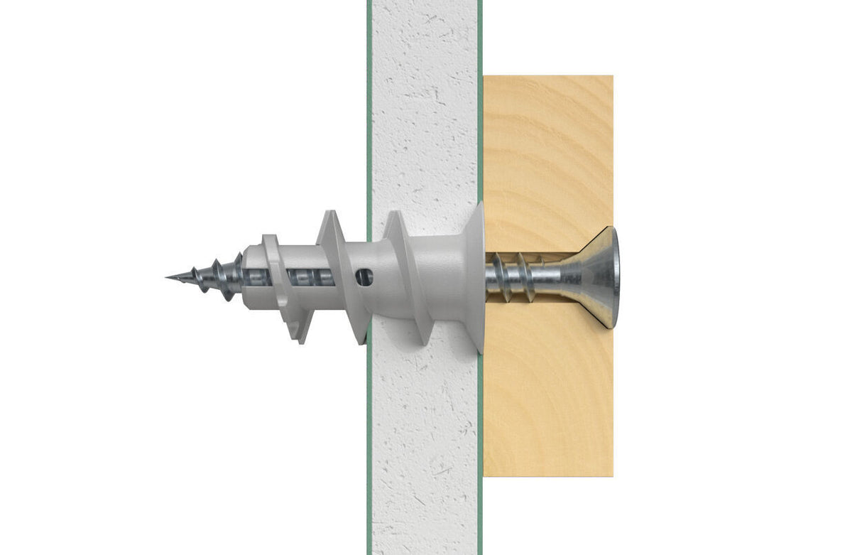 Fischer GK Gipskartondübel Rigipsdübel - Hohlraumdübel für Plattenbaustoffe