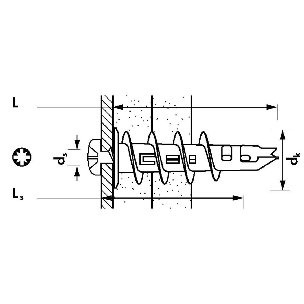 Mungo Gipskartondübel MJP39-S KT 100 Stück 14x39 für Einfach- & Doppelgipskarton
