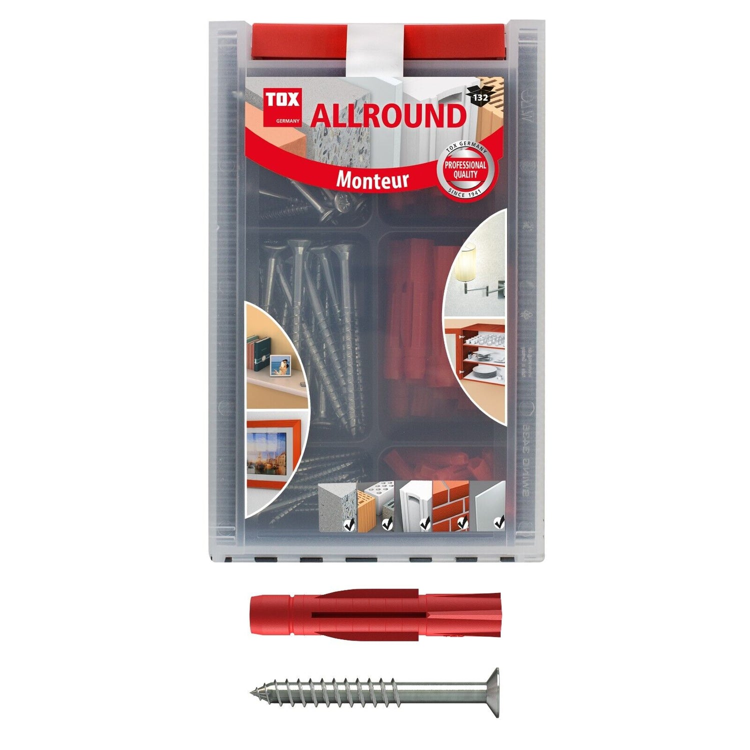 TOX Monteur Allround Dübelset inkl. Schrauben mit 132 Teilen