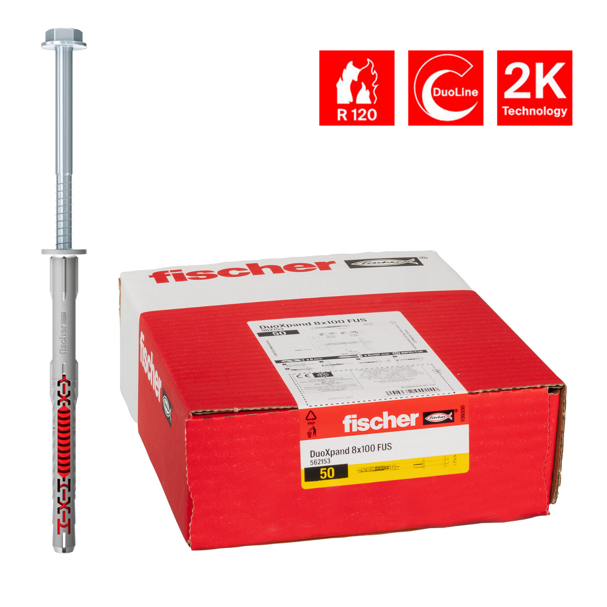 Fischer Langschaftdübel DuoXpand Sechskant