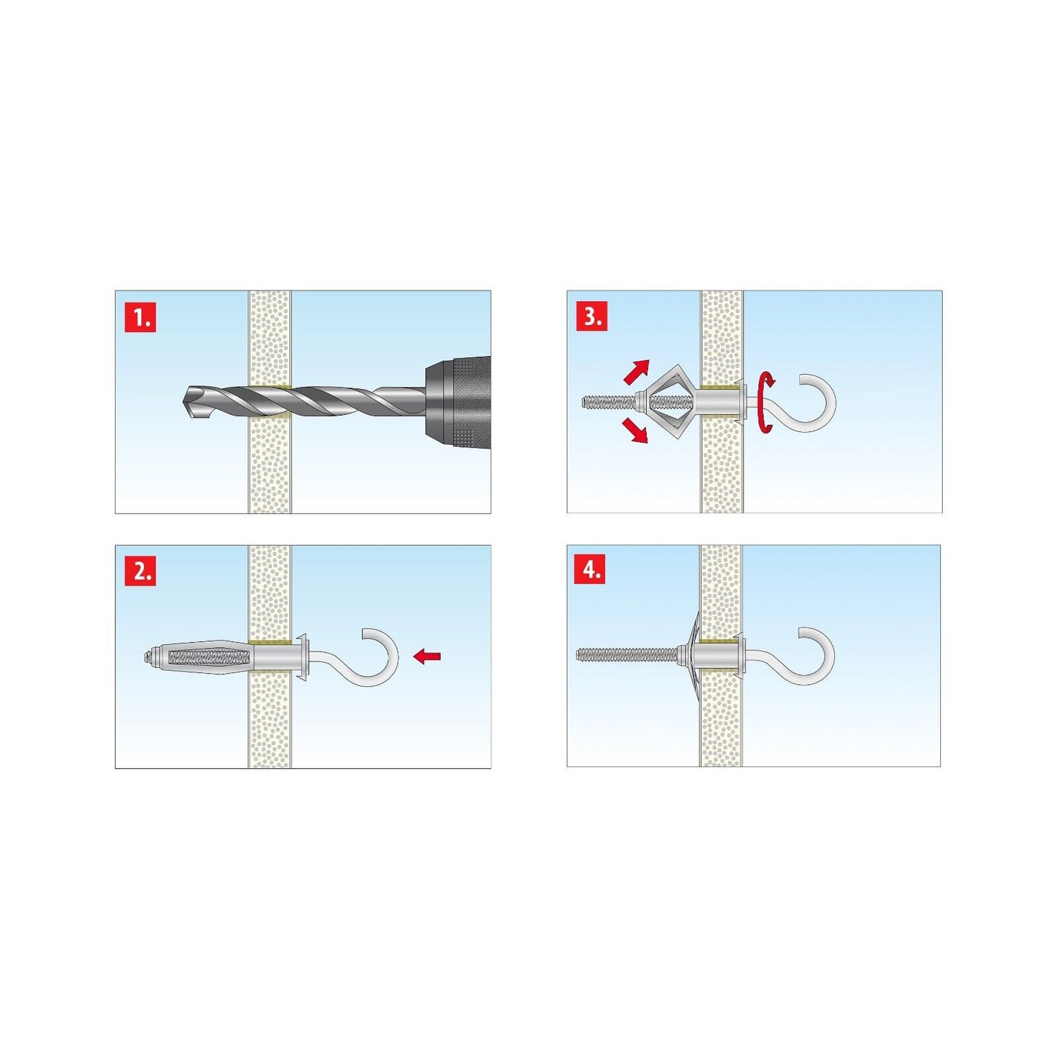 TOX Monteur Gips Dübelset für Plattenbaustoffe mit Schrauben 132 tlg.