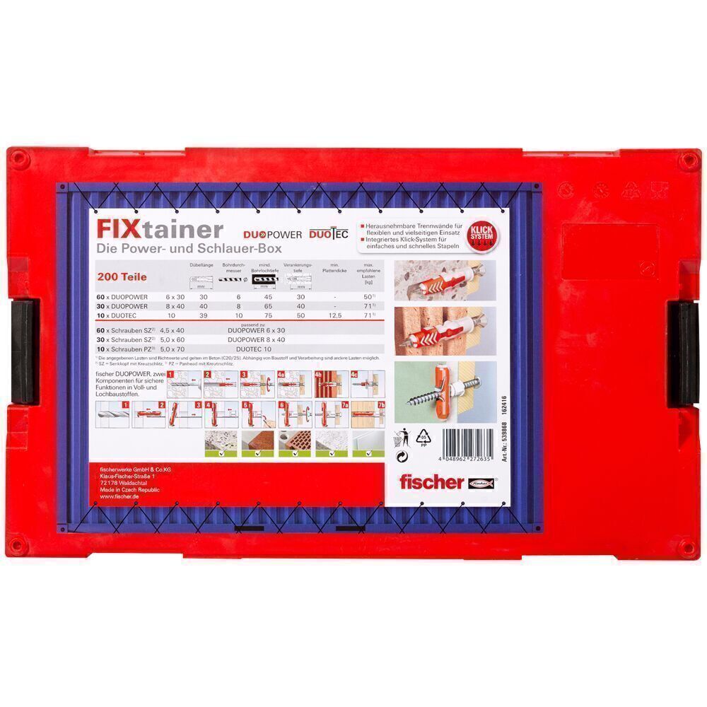 Fischer FIXtainer Sortimentsboxen Dübel & Schrauben DuoPower Sortimo L-BOXX