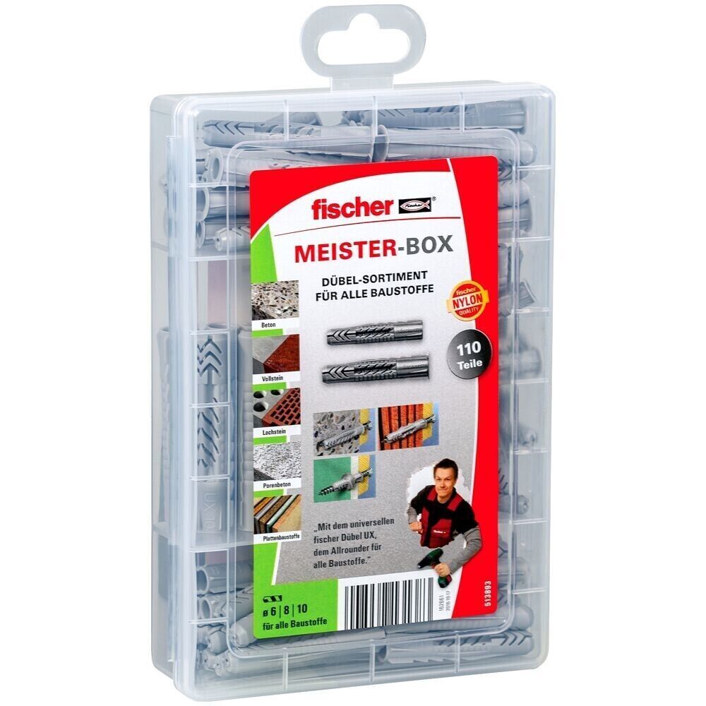 Fischer Meister-Box UX/UX R, Dübelset - Dübelsortiment mit 110 Teilen