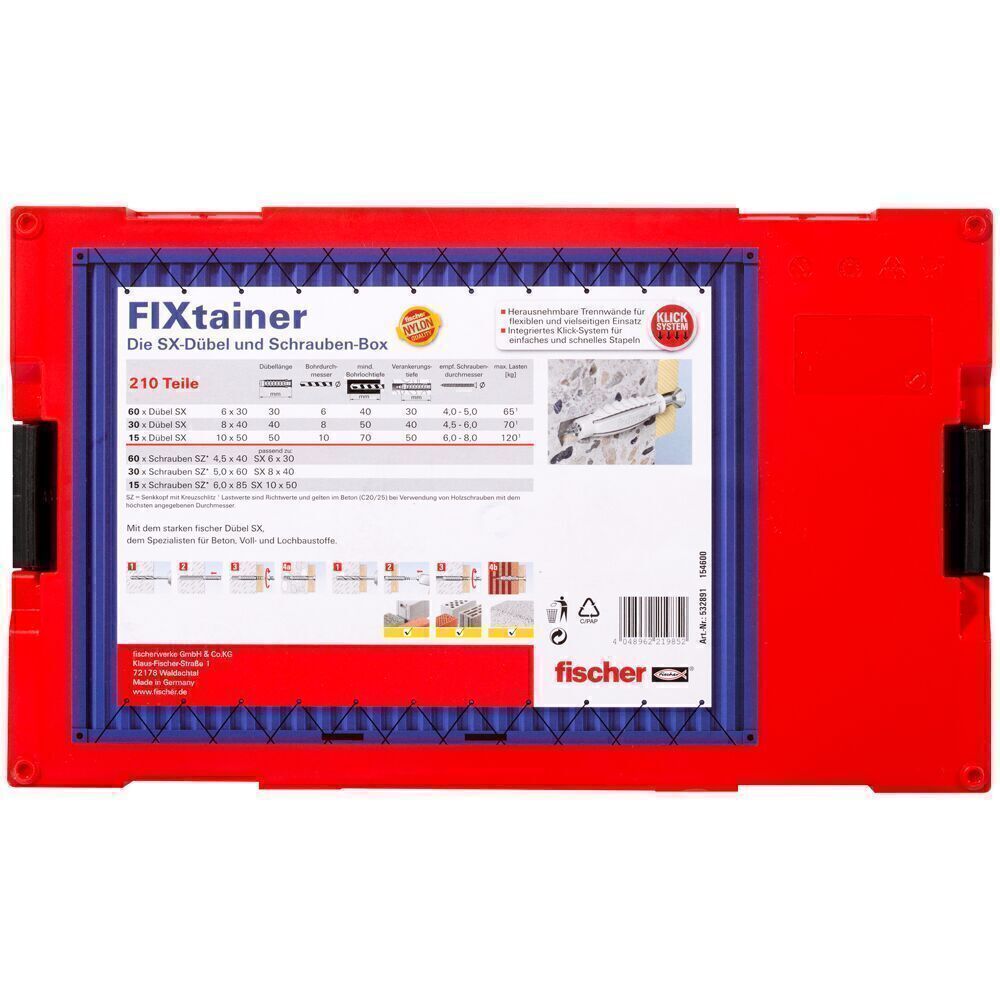 Fischer FIXtainer Sortimentsboxen Dübel & Schrauben DuoPower Sortimo L-BOXX