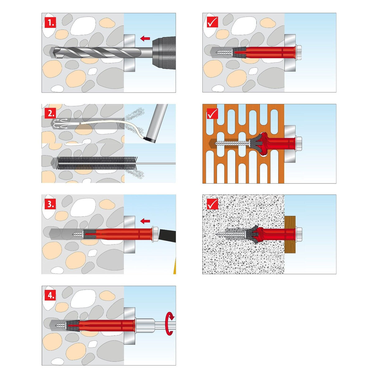 TOX Apollo KB Allzweckdübel mit Sechskantschraube Rahmendübel für Porenbeton
