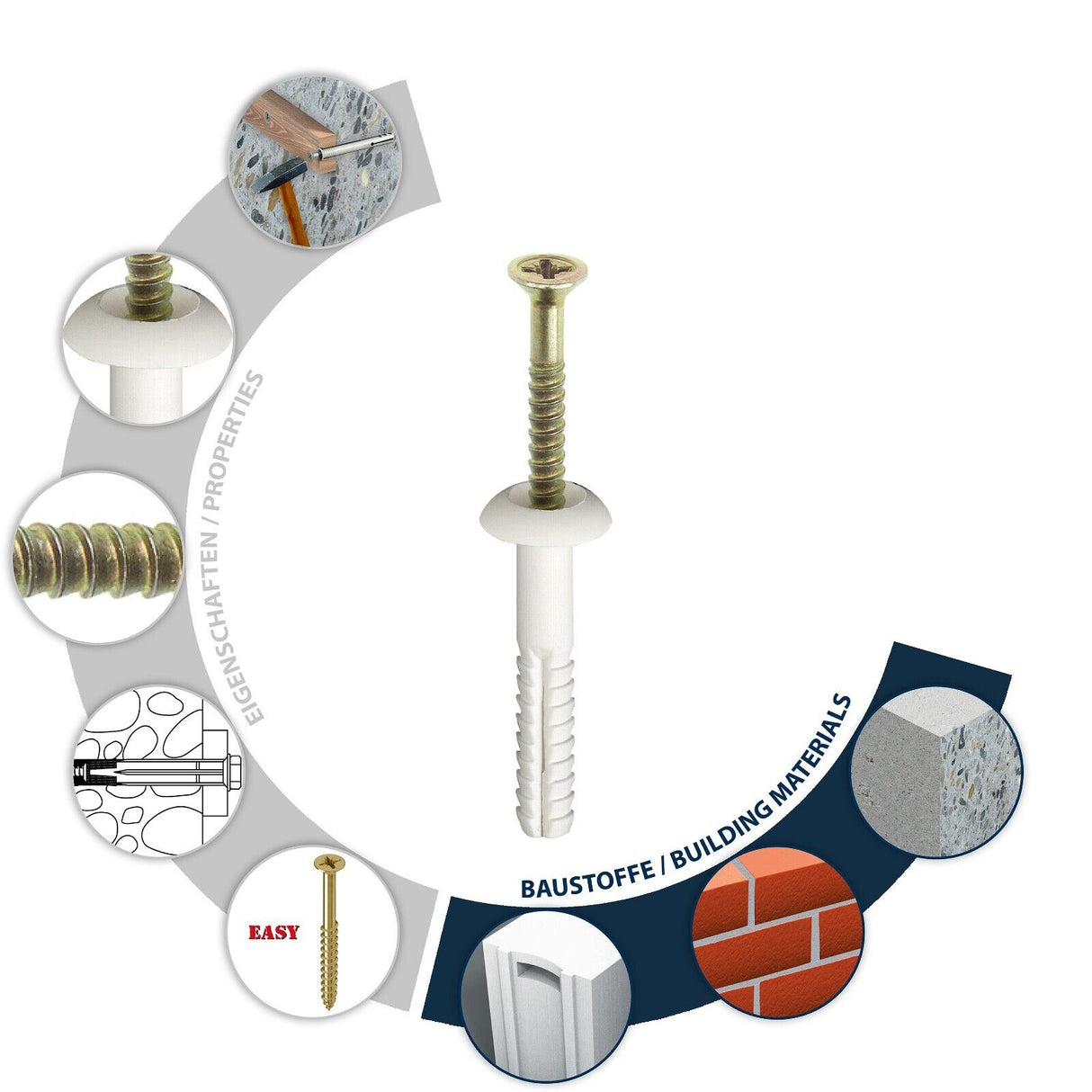 TOX Nageldübel Attack Schlagdübel vormontiert galv. verzinkt