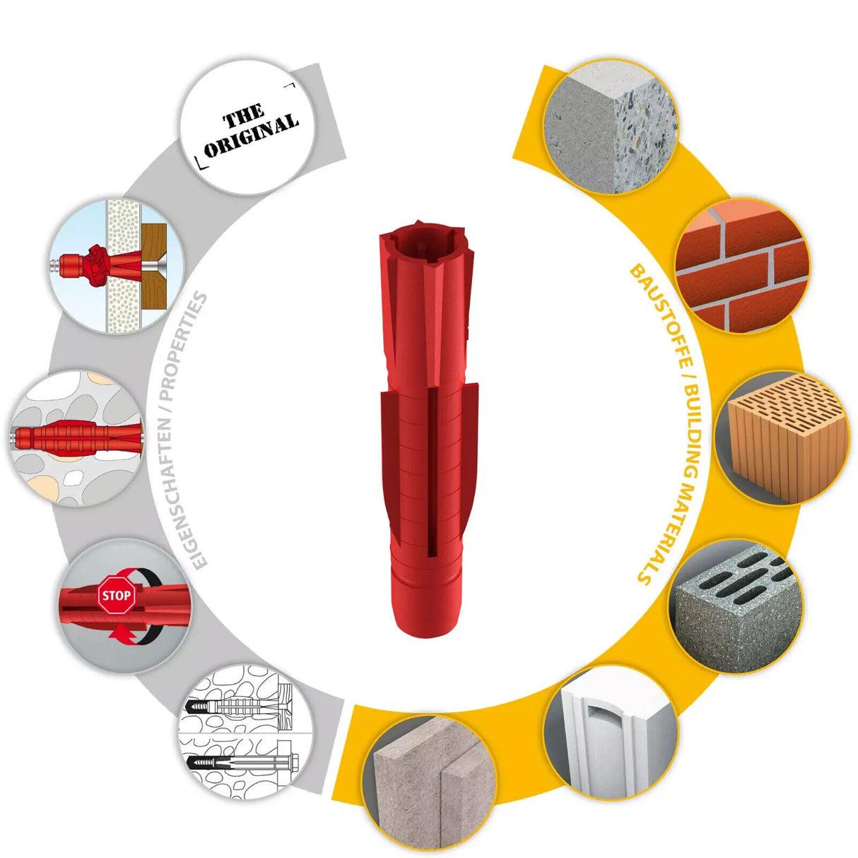 TOX Universaldübel Tri - Alle Abmessungen