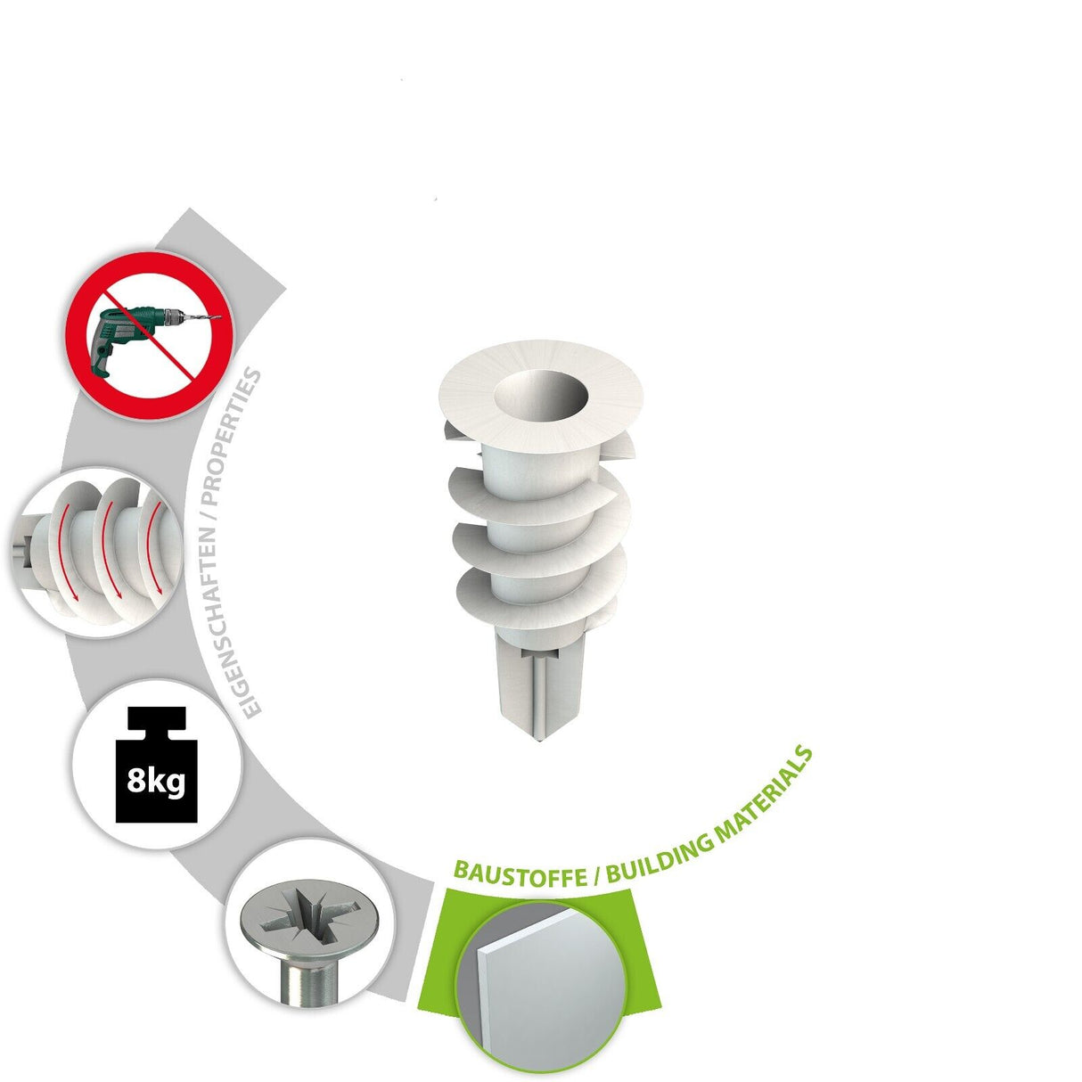 TOX Gipskartondübel Spiral 32 KT 50 Stück 068100231