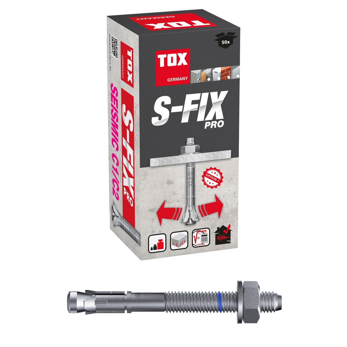 TOX S-FIX Pro Bolzenanker Schwerlastdübel verzinkt Option 1