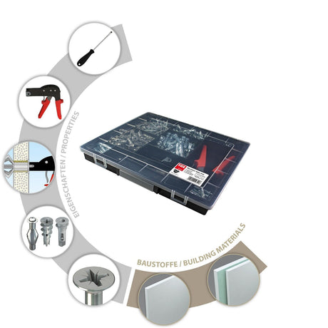 TOX Monteur Gips Pro Dübelset inkl. Montagezange & Schrauben 195 tlg.