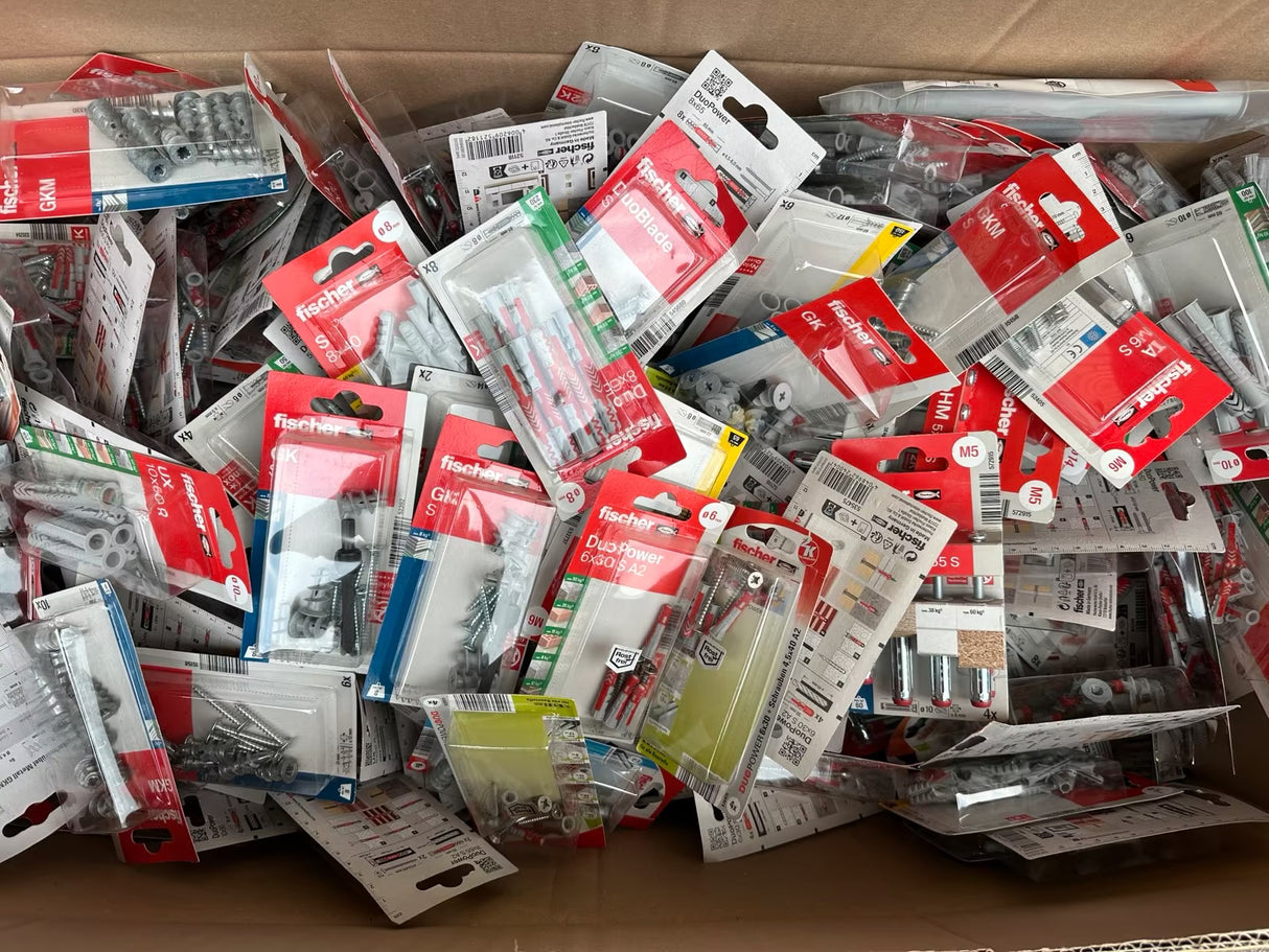 Restposten Dübel Schrauben Klein-Werkzeug in Blistern Fischer / TOX