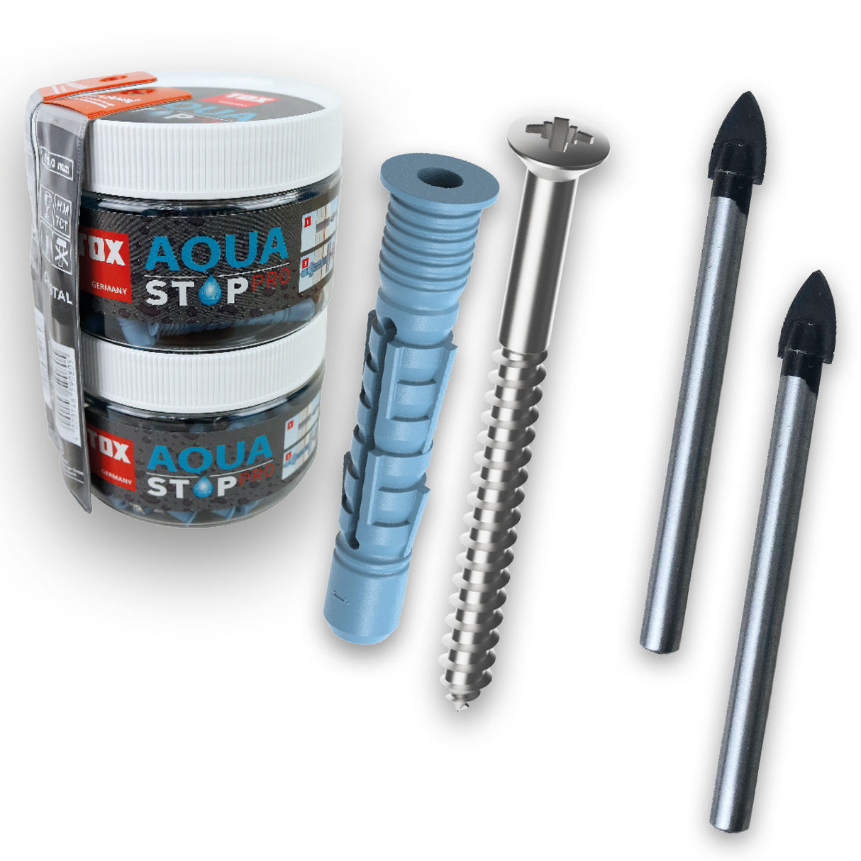 TOX Aqua Stop Pro 6/38 & 8/50 Sanitär Befestigungen inkl. Edelstahl Schraube