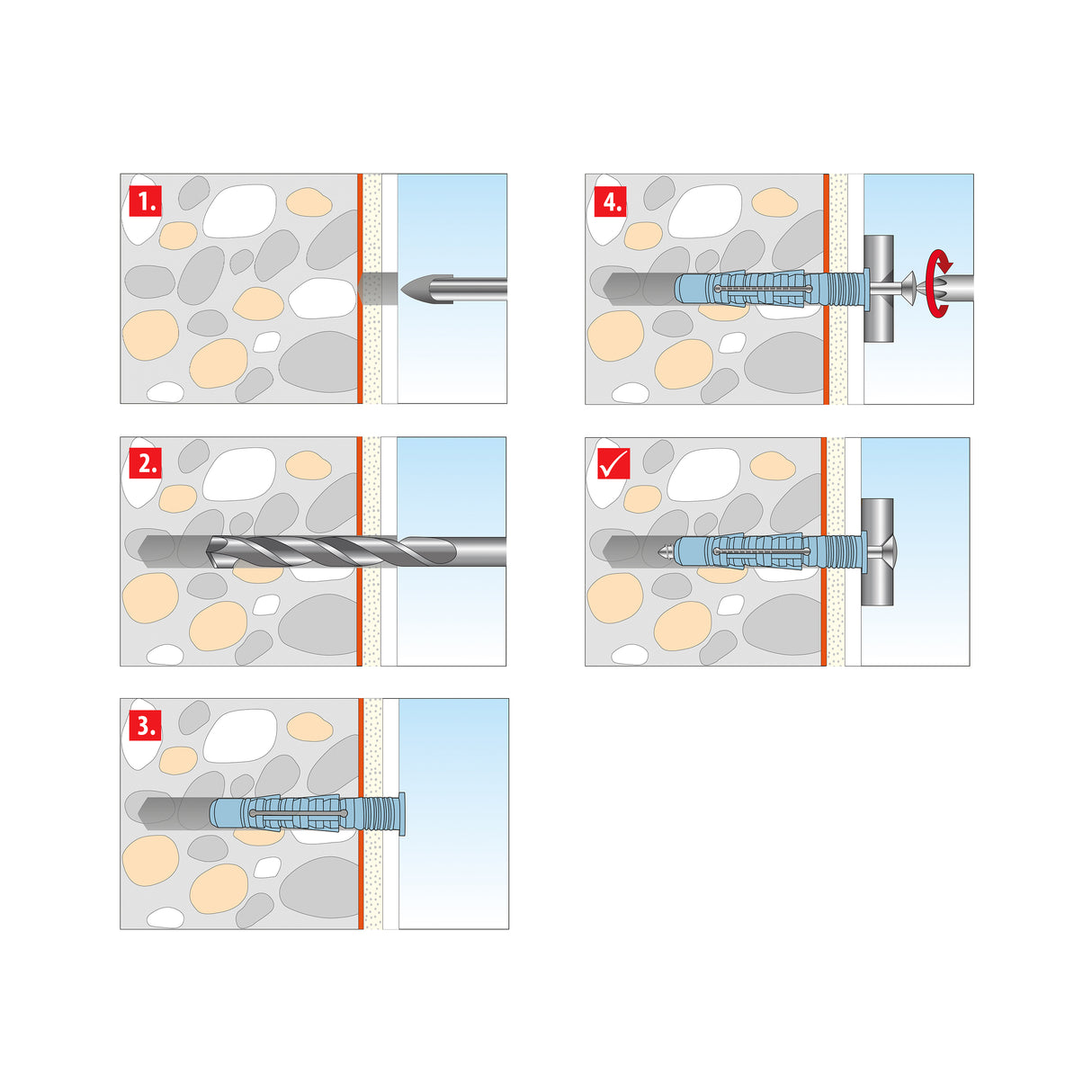 TOX Aqua Stop Pro 6/38 & 8/50 Sanitär Befestigungen inkl. Edelstahl Schraube