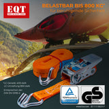 EQT 4 Stück 800kg 4m Spanngurte mit Ratsche und Haken zweiteilig