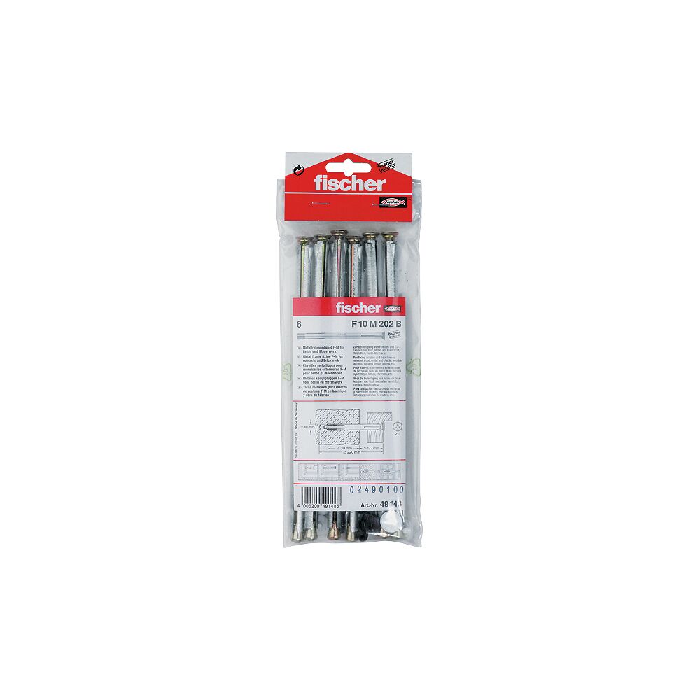 FISCHER Metallrahmendübel F10 Metalldübel Fensterdübel Fensterrahmendübel 10 mm