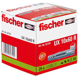 Fischer UX Dübel mit Rand Universaldübel Spreizdübel 5x30 R bis 10x60 R