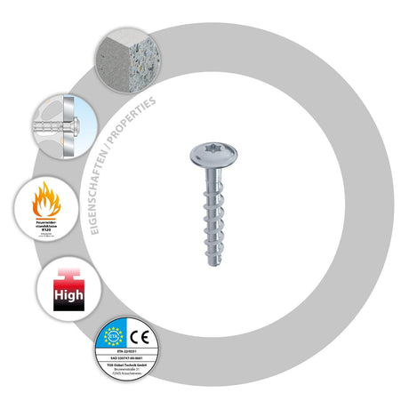 TOX Sumo Max 1 FK Betonschraube mit Flachkopf Stahl verzinkt