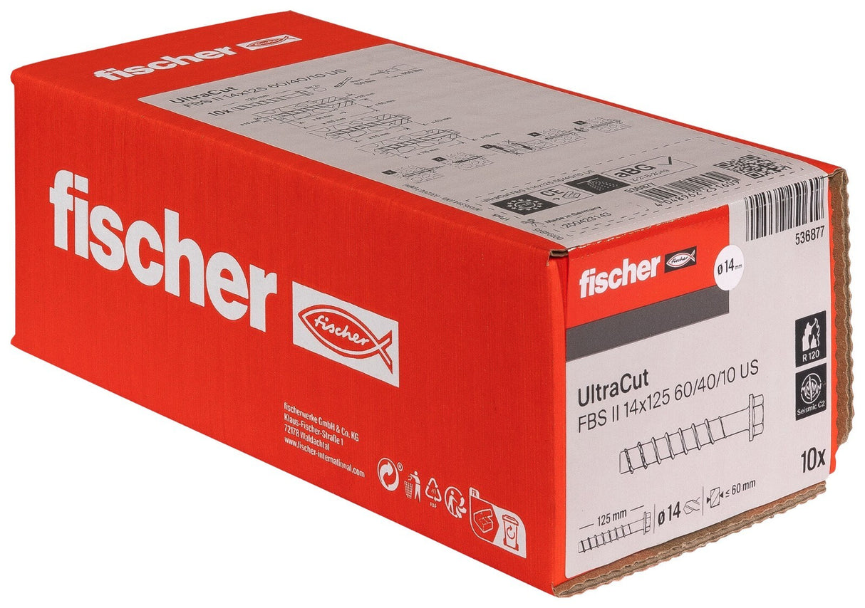 Fischer Betonschraube UltraCut FBS II US mit SW/TX Sechskantkopf