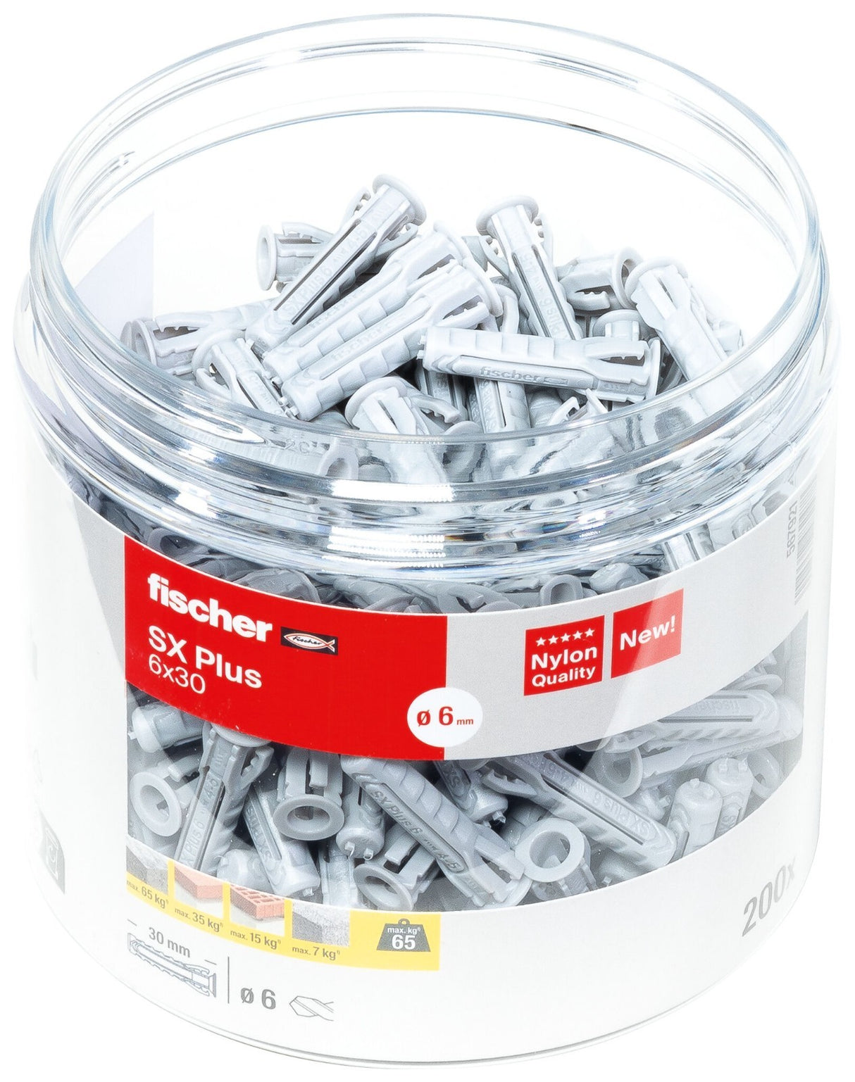 Fischer Spreizdübel SX Plus 6x30 & 8x40 in Runddose Universaldübel Allzweckdübel